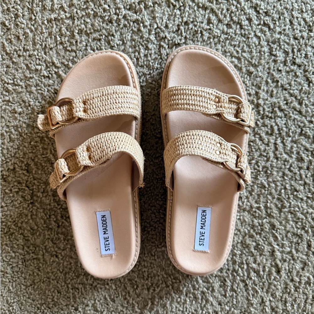 steve madden platform raffia sandals